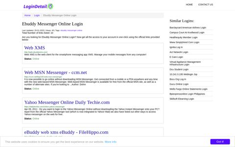 Ebuddy Messenger Online Login Web XMS - http://web ...