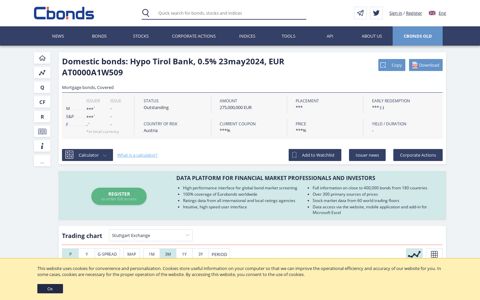 Domestic bonds: Hypo Tirol Bank, 0.5% 23may2024, EUR ...