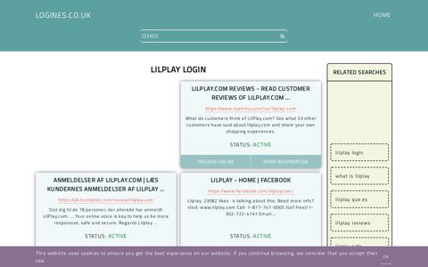 lilplay login - General Information about Login - Logines.co.uk