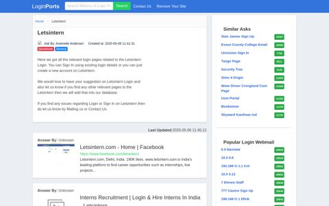 Login Letsintern or Register New Account - LoginPorts