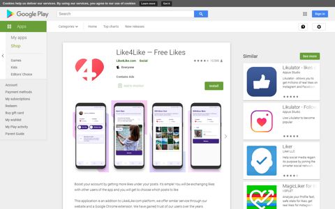 Like4Like — Free Likes - Apps on Google Play