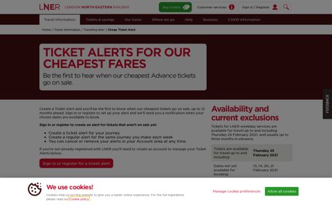 Cheap Ticket Alerts | LNER | Formerly Virgin Trains East Coast