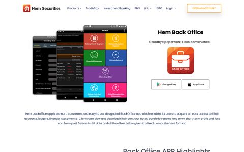 Hem Backoffice Apps for Android & iOS - Hem Securities