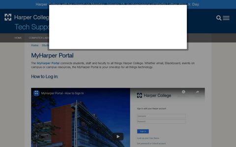 MyHarper Portal: Harper College