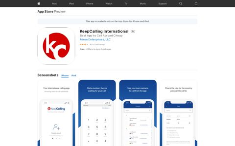 ‎KeepCalling International on the App Store