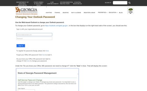 Changing Your Outlook Password - Georgia Department of ...