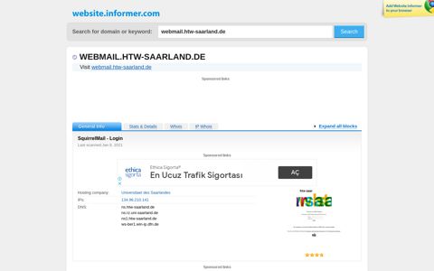 webmail.htw-saarland.de at WI. SquirrelMail - Login