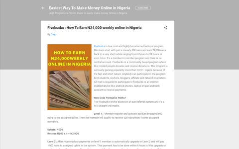 Fivebuckx : How To Earn N24,000 weekly online in Nigeria