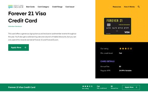Forever 21 Visa Credit Card - Info & Reviews - Credit Card ...
