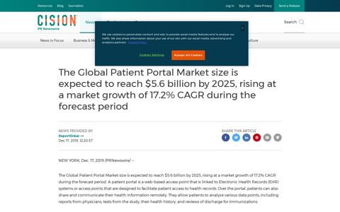 The Global Patient Portal Market size is expected to reach ...