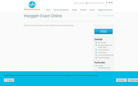 Inloggen Exact Online - WH AdministratiesWH Administraties
