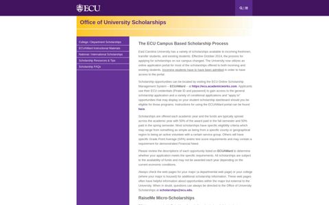 Scholarships - East Carolina University