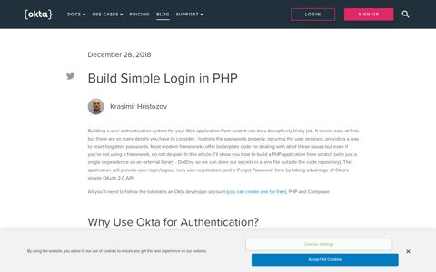 Build Simple Login in PHP | Okta Developer