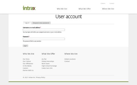 User account | Intrax