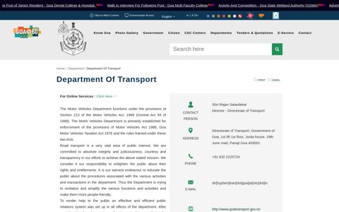 Official Portal - Government Of Goa