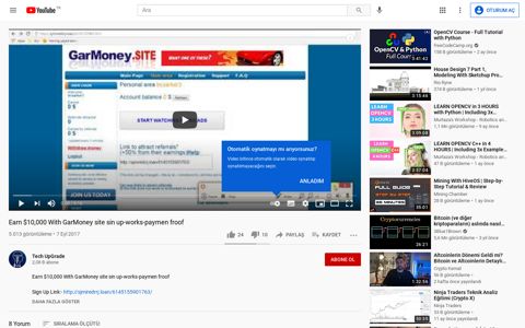 Earn $10000 With GarMoney site sin up-works ... - YouTube