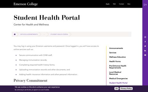 Student Health Portal | Emerson College