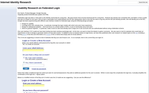 Usability Research on Federated Login - Google Sites
