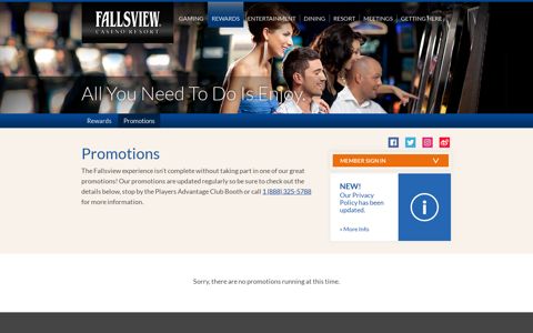 Player's Club - Promotions | Fallsview Casino Resort