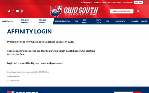 Affinity Login | Ohio - South