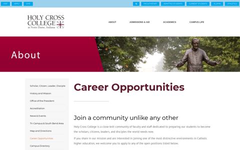 Career Opportunities - Holy Cross