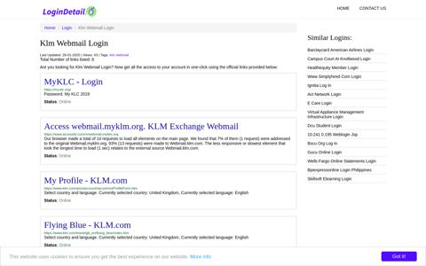 Klm Webmail Login MyKLC - Login - https://my.klc.org/
