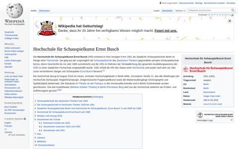 Hochschule für Schauspielkunst Ernst Busch – Wikipedia