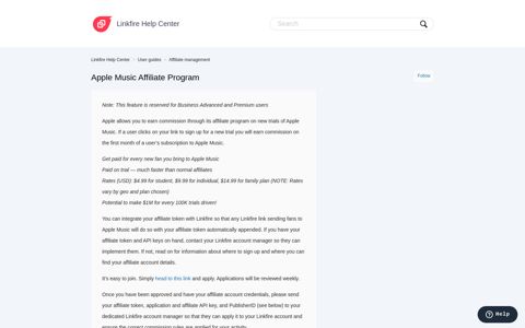 Apple Music Affiliate Program – Linkfire Help Center