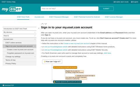 Sign in to your my.eset.com account | ESET Anti-Theft | ESET ...