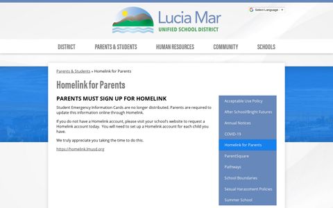 Homelink for Parents – Parents & Students – Lucia Mar ...