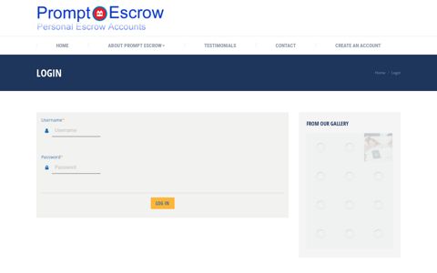 Login – Personal Escrow Accounts | Prompt Escrow