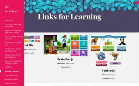 Ms. Boettcher's - Links for Learning - Google Sites