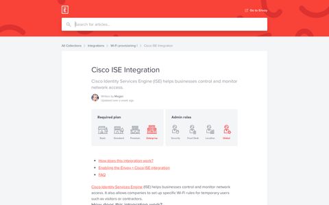 Cisco ISE Integration | Envoy Help Center