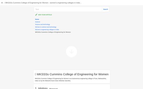 MKSSSs Cummins College of Engineering for Women - women's