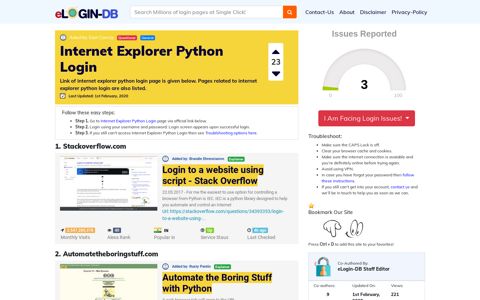 Internet Explorer Python Login