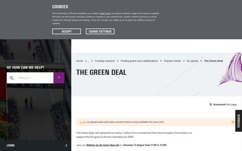 The Green Deal | Service Portal | University of Twente