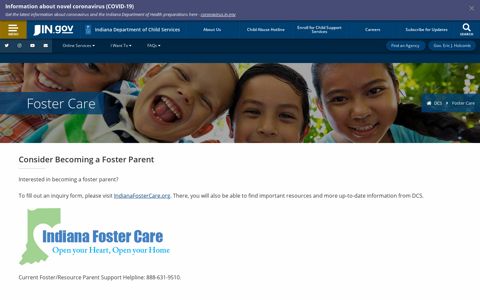 DCS: Foster Care - IN.gov