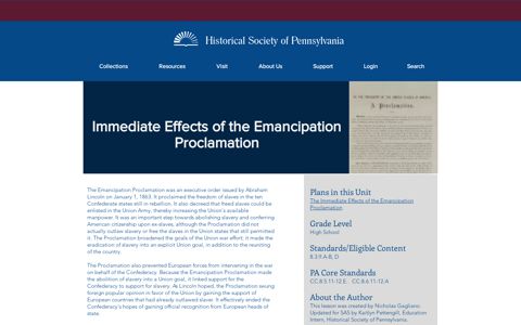 Immediate Effects of the Emancipation Proclamation