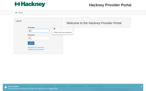 Hackney Provider Portal - Log In