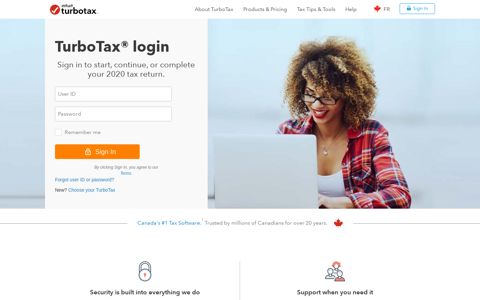 Sign in to Continue Your Tax Return | TurboTax® 2020 Canada