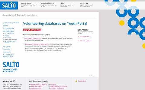 Volunteering databases on Youth Portal - SALTO-YOUTH