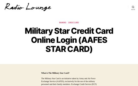 Military Star Credit Card Online Login (AAFES STAR CARD ...