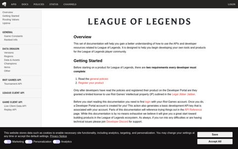 League of Legends - Riot Developer Portal