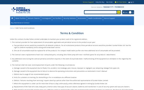 AMC Terms and Conditions - Eureka Forbes