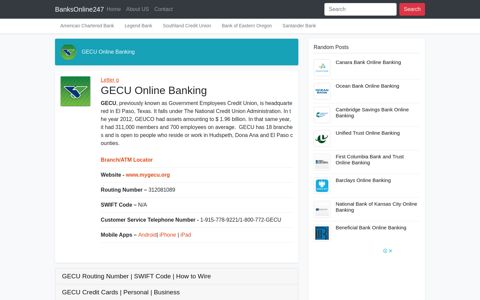 GECU Online Banking Sign-In - Online Banking Information