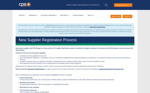 New Supplier Registration - CPS Energy
