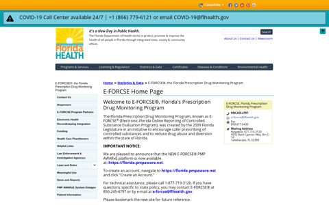 E-FORCSE Home Page | Florida Department of Health