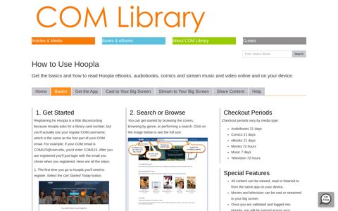 Basics - How to Use Hoopla - LibGuides at COM Library