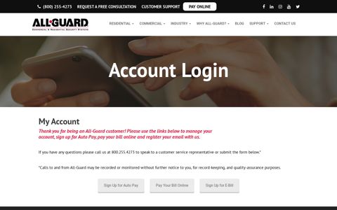 Account Login – All Guard Systems