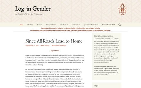 Log-in Gender | An Online Portal for Educators